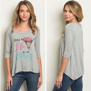 Only 1 left Large 🥰 Take Life By The Horns Tee